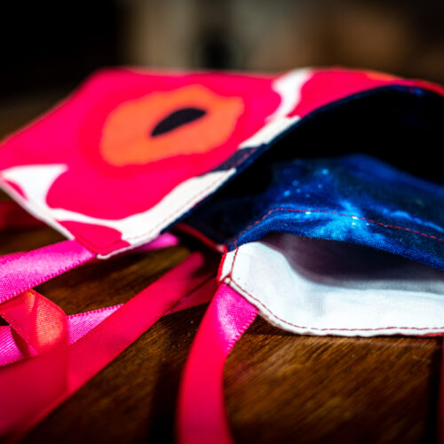 Mask - Marimekko Pieni Unikko ribbon (8) Mask - Marimekko Pieni Unikko ribbon (8)